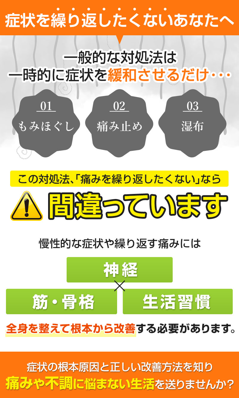 症状を繰り返したくないあなたへ